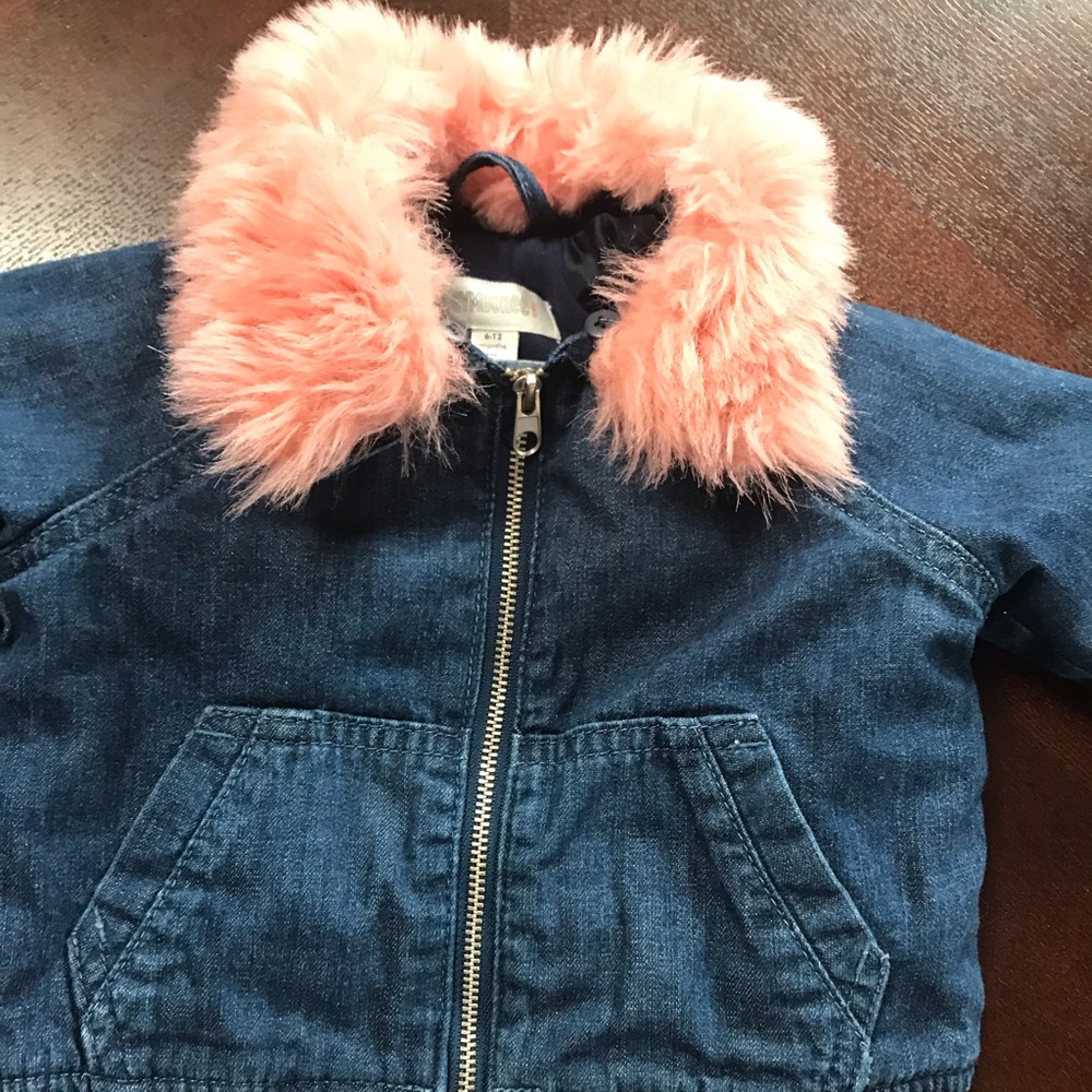 Gymboree denim and faux fur jacket